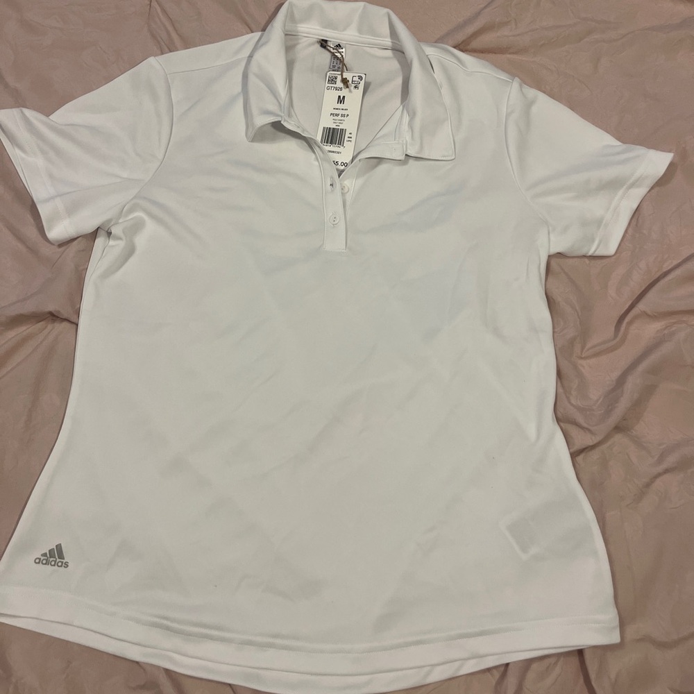 Adidas White Golf Polo Shirt